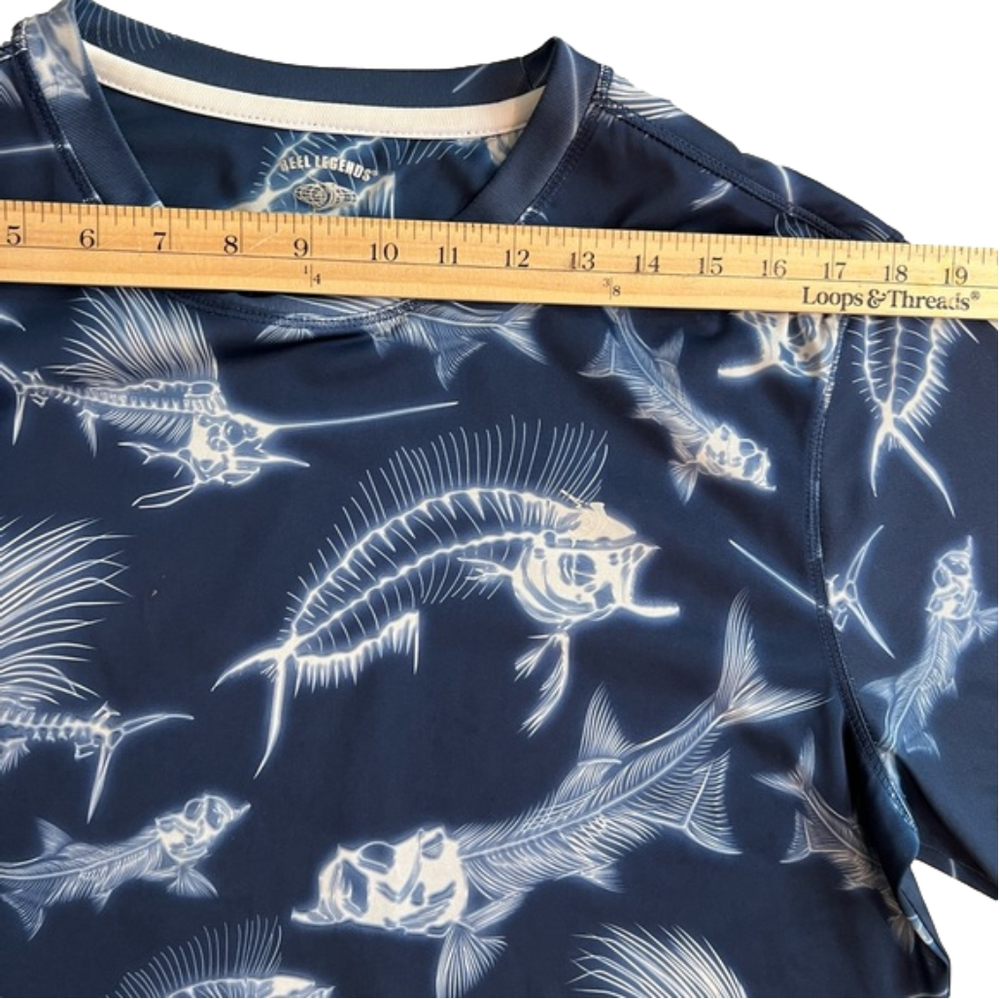 Reel Legends Freeline rash guard bonefish short sleeved shirt, size M, NWOT - Picture 4 of 8